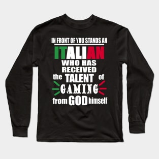 Italian Gaming Gamble Gift Restaurant Long Sleeve T-Shirt